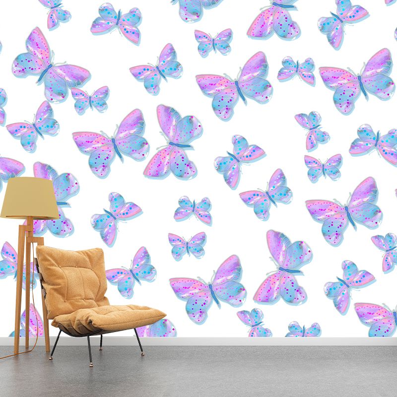 Environment Friendly Mural Wallpaper Butterfly Illustration Bedroom Wall Mural