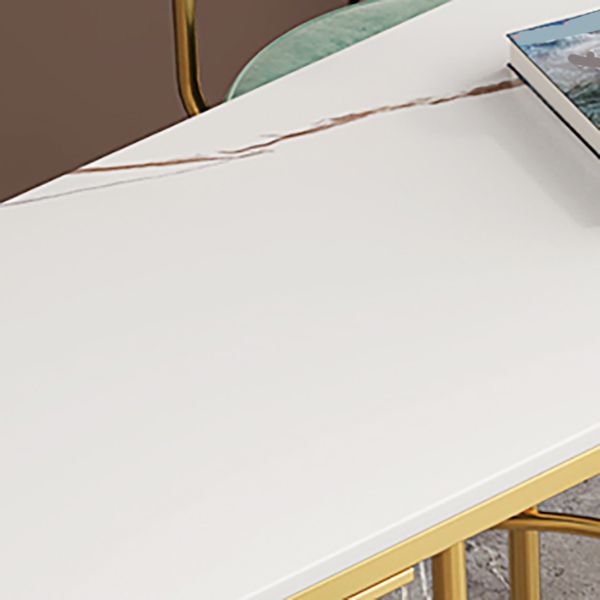 Glam Style Bar Table Rectangle Stone Bar Dining Table for Home