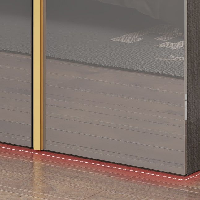 Contemporary Style Wood Wardrobe Gray Colour 1-Drawer Wardrobe Closet for Home