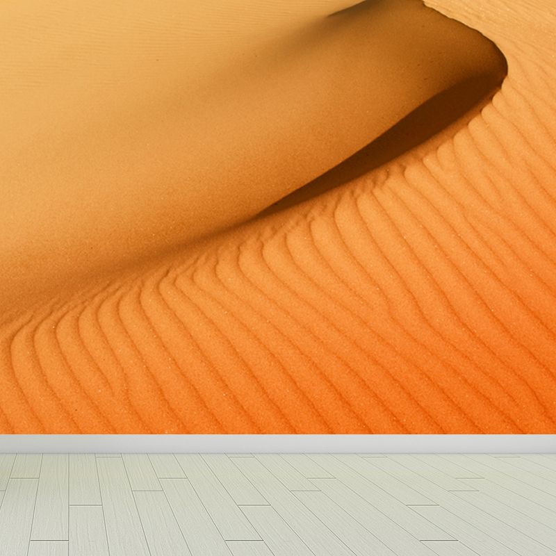 Big Ripple-Look Dune Mural Wallpaper Yellow Non-Woven Wall Art, Washable, Custom Made