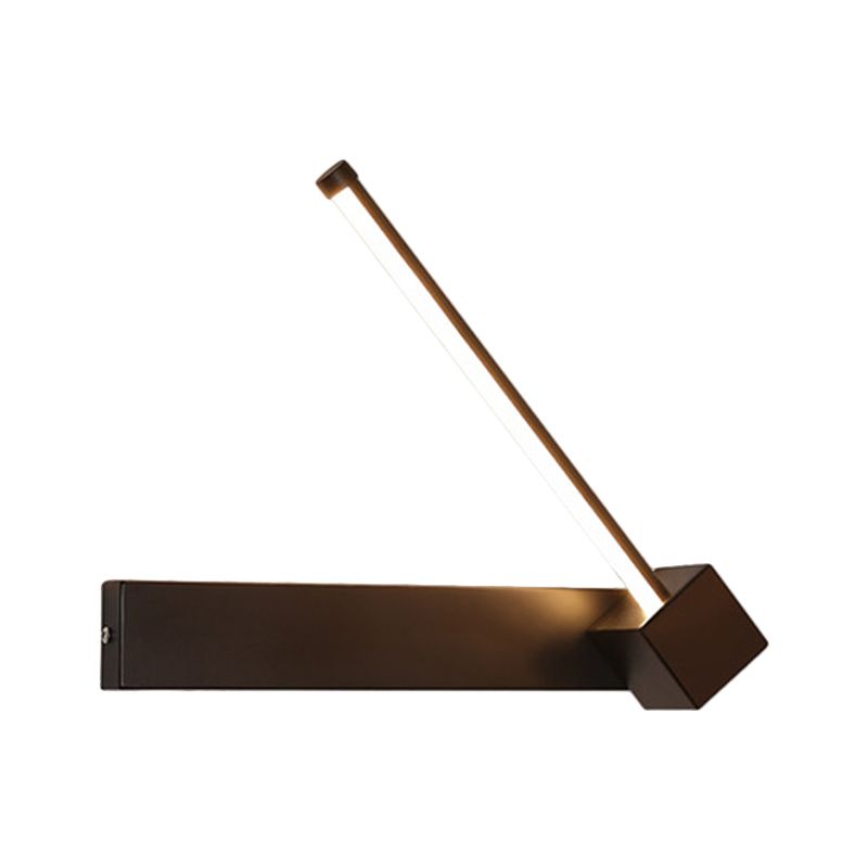 Black Slim Rod LED Wall Light Fixture Minimalist Aluminum Sconce Lamp in Warm/White Light