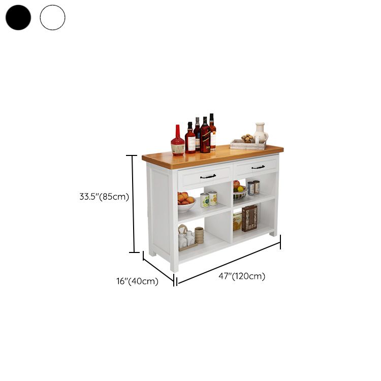 Dining Room Kitchen Island Table Modern Prep Table with Open Storage