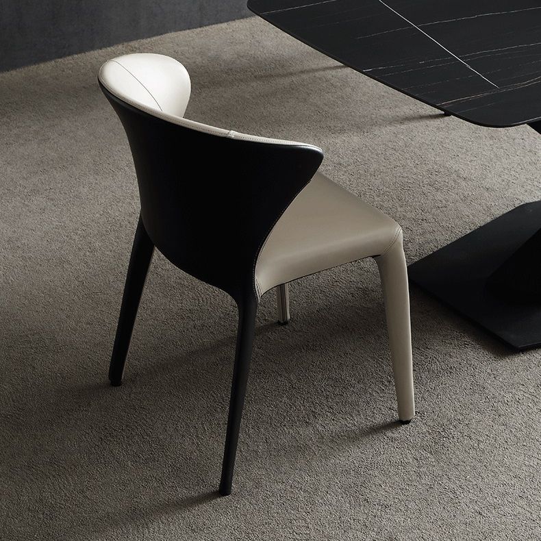 Modern Style Wingback Leather Home Dining Side Chair for Dining Room