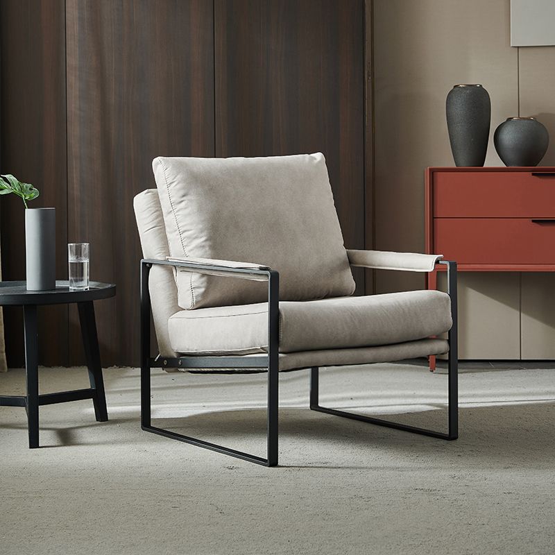 27.56"L x 28.35"W x 29.53"H Contemporary Cushion Back Pillow Top Arms Chair