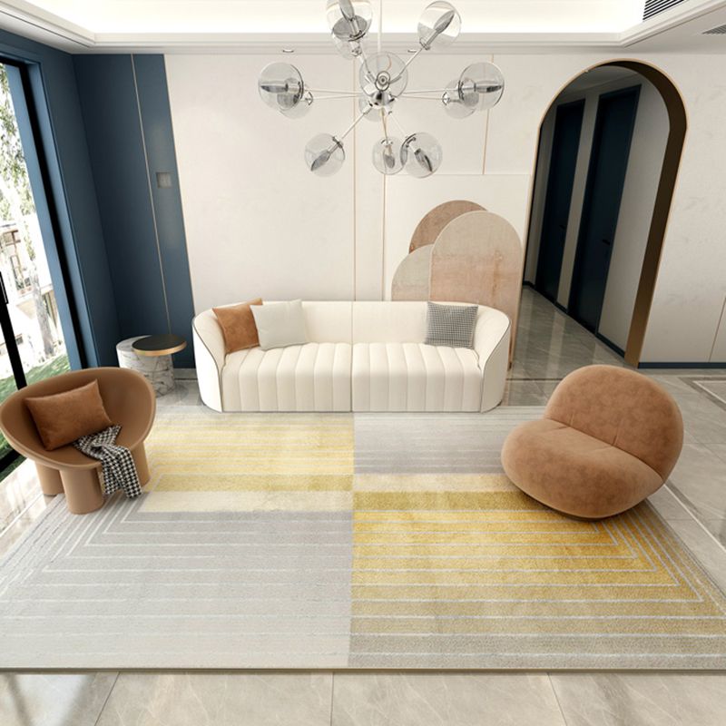 Salle de salon moderne Bloc de couleur du tapis Polyester Area Rapis de support sans glissement