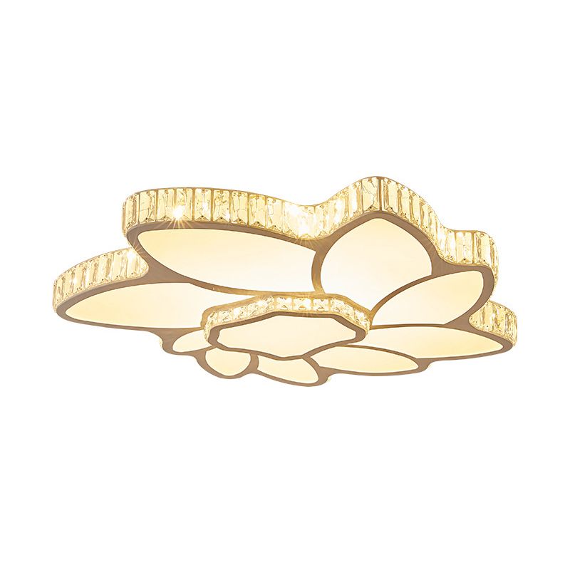 Wohnzimmer Klarglas LED Flush Licht Minimalist Deckenbeleuchtung mit Blume Acryl Schatten