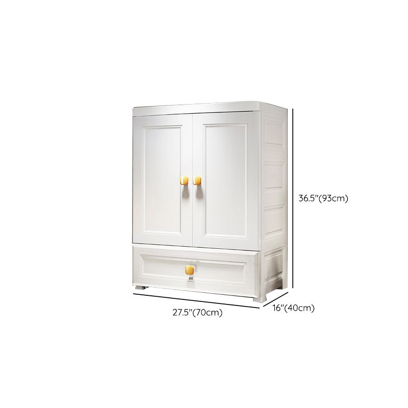 Contemporary Style Wardrobe Armoire Plastic Wardrobe Closet with Drawer and Door