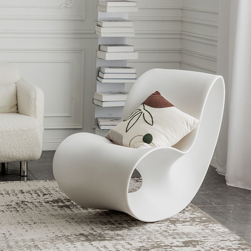 Modern Rocker Chair Plastic Seat Belt Rocking Accent Chair for Living Room