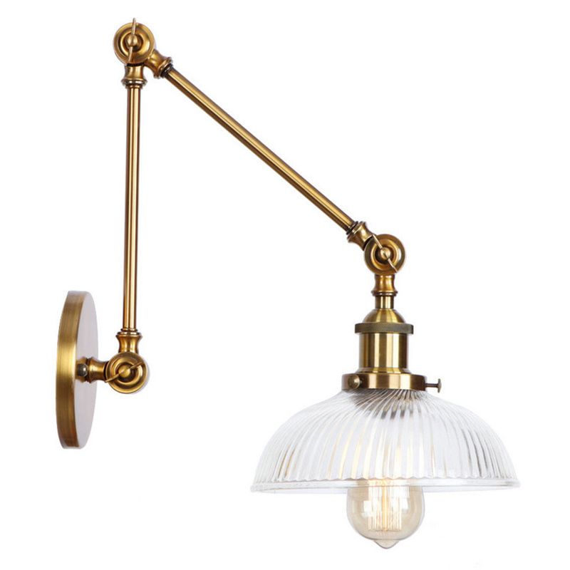 Swing Arm Vanity Mirror Lights American Minimalist Style Glass Single Vanity Light