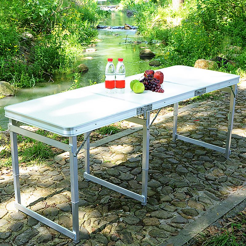Matte Finish Plastic Camping Table Modern Patio Table with Metal Frame