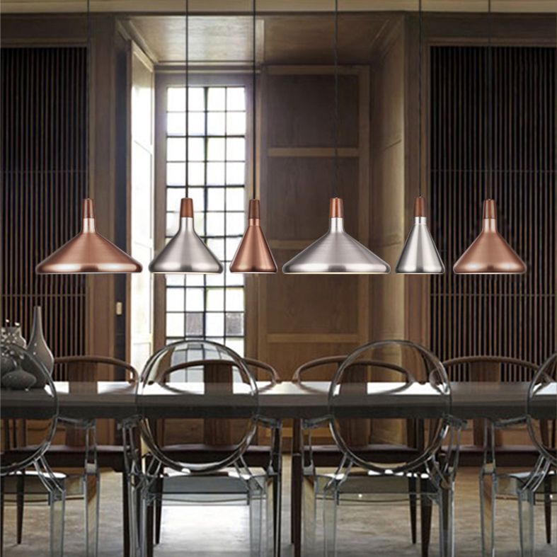 Cone Metal Pendant Ceiling Light Contemporary-Style Pendant Light Kit for Restaurant