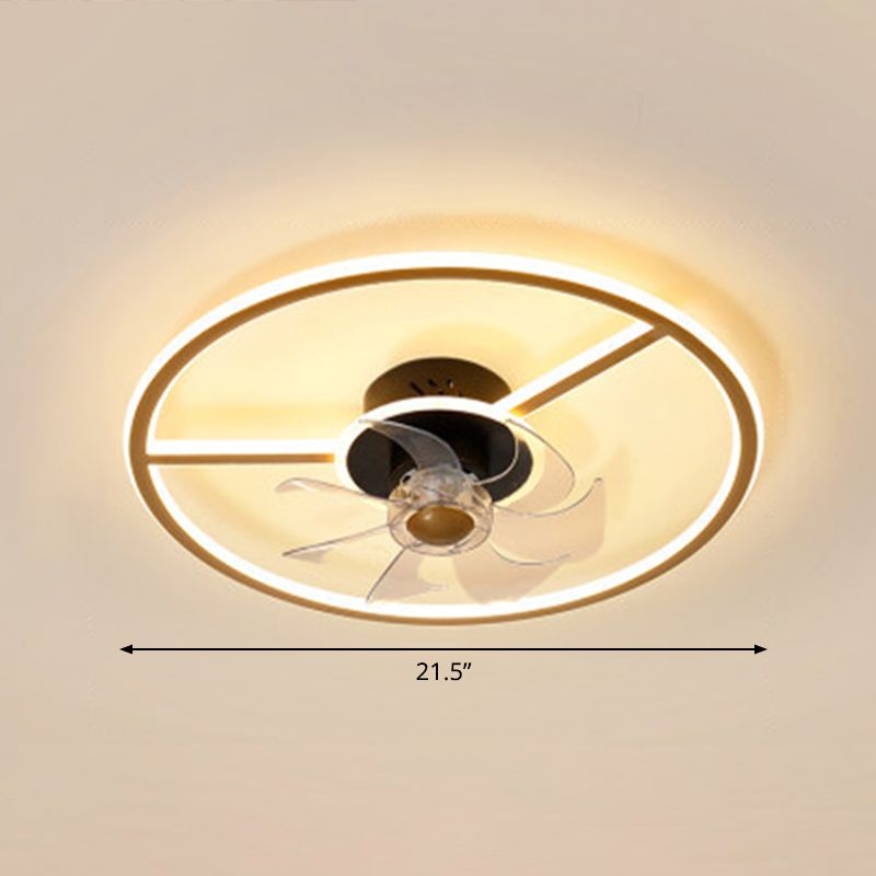 Fernbedienungssteuerung Rechteckige Deckenventilator Lampe zeitgenössische Acryl-Wohnzimmer-LED-LED-LED-Licht mit 7-Blatt
