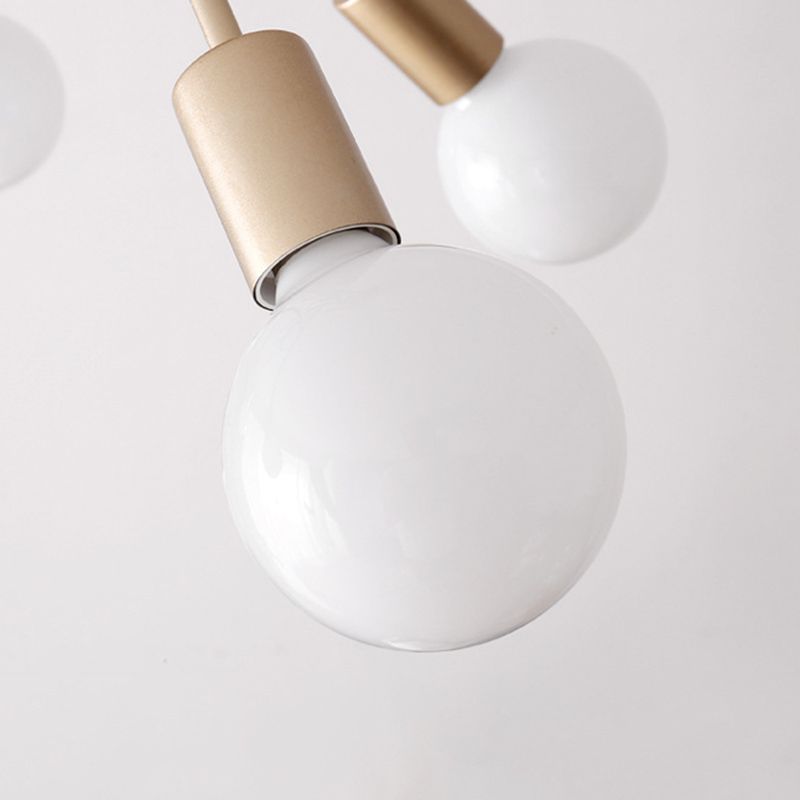 Industrial Style Iron Ceiling Light 5-Lights Curve Shape for Bedroom