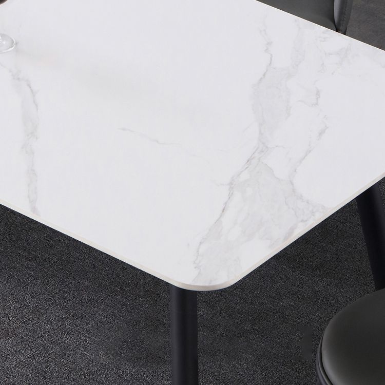 Industrial Sintered Stone Dining Table 4 Legs Base Rectangle Table for Home