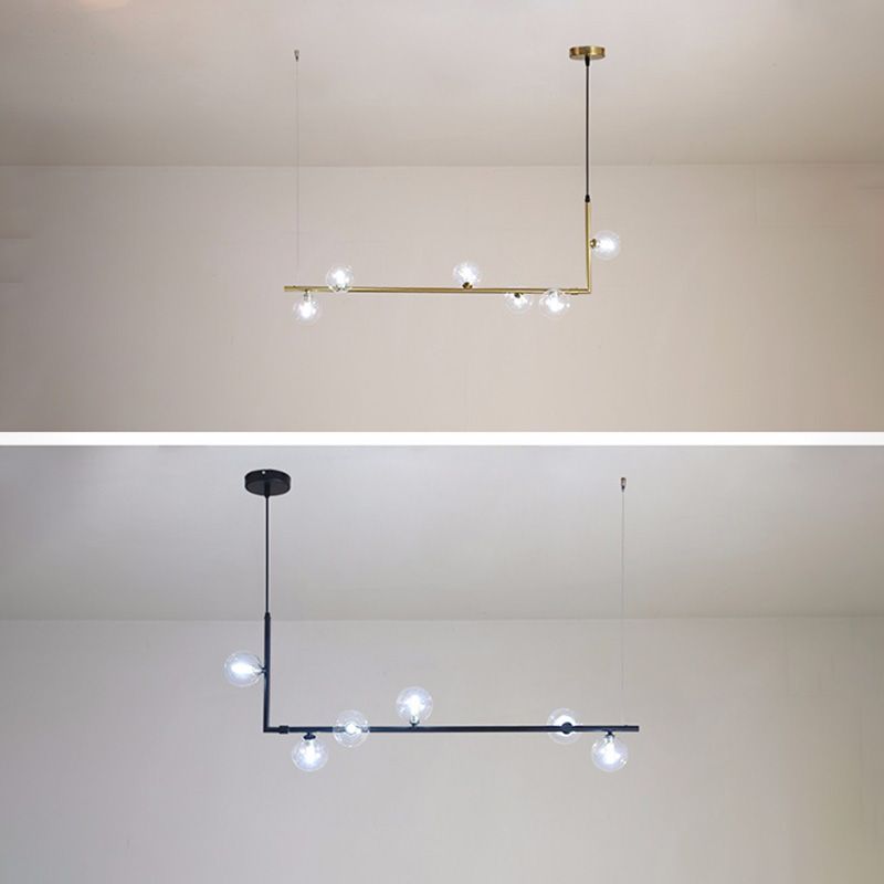 Globe Glass Island Pendant Light Minimalist Style Island Ceiling Light for Dinning Room