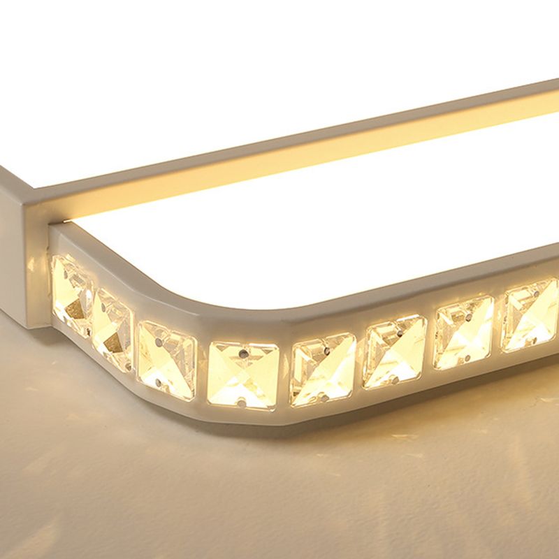 Luz empotrada de acrílico LED Estilo moderno Lámpara de montaje empotrada para sala de estar rectangular blanca en luz blanca/Control remoto Atenuación continua