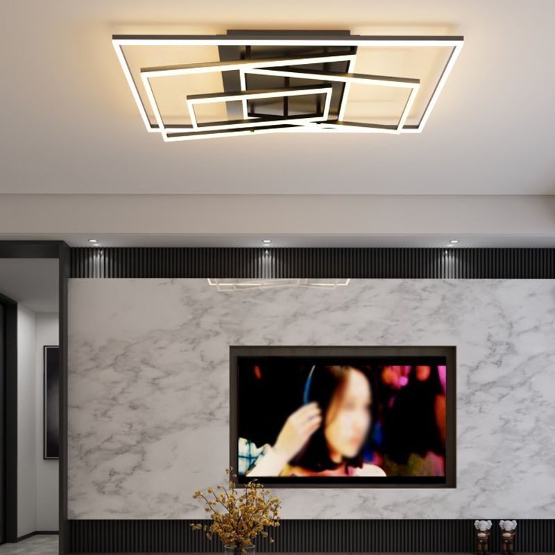 Lampada a filo contemporaneo geometrico 4 lampade a filo in metallo in metallo in nero