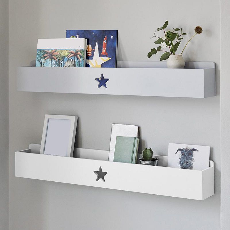 Engineered Wood Contemporary Bookshelf Floating Closed Back Bookcase