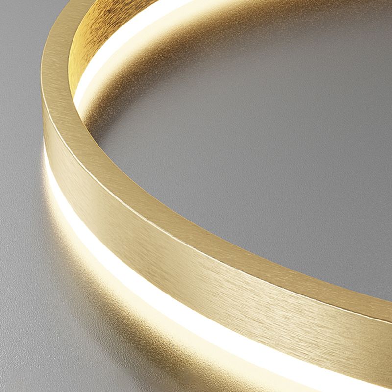 Lampadario dorato moderno multipli di anelli appesi a soffitto in metallo lampadario