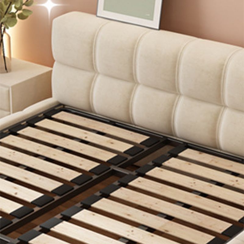 Modern Style Standard Bed with Tufted Upholstered Headboard Bed