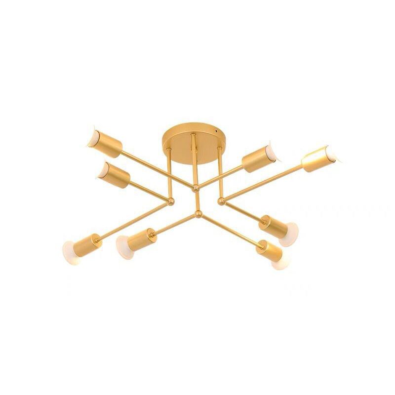 Industrie Retro Radial Semi Flush Mount Schmiedeeisendecke für Wohnzimmer