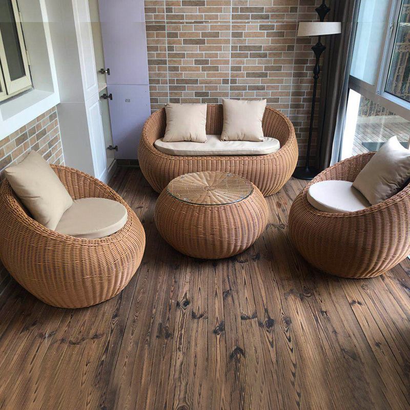 Rattan Outdoor Patio Sofa Tropical Style Simple Leisure Patio Sofa