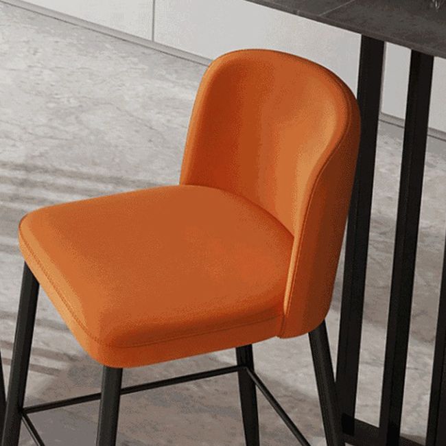 Industrial Style Counter Stool Upholstered Living Room Bar Stool with Metal Legs