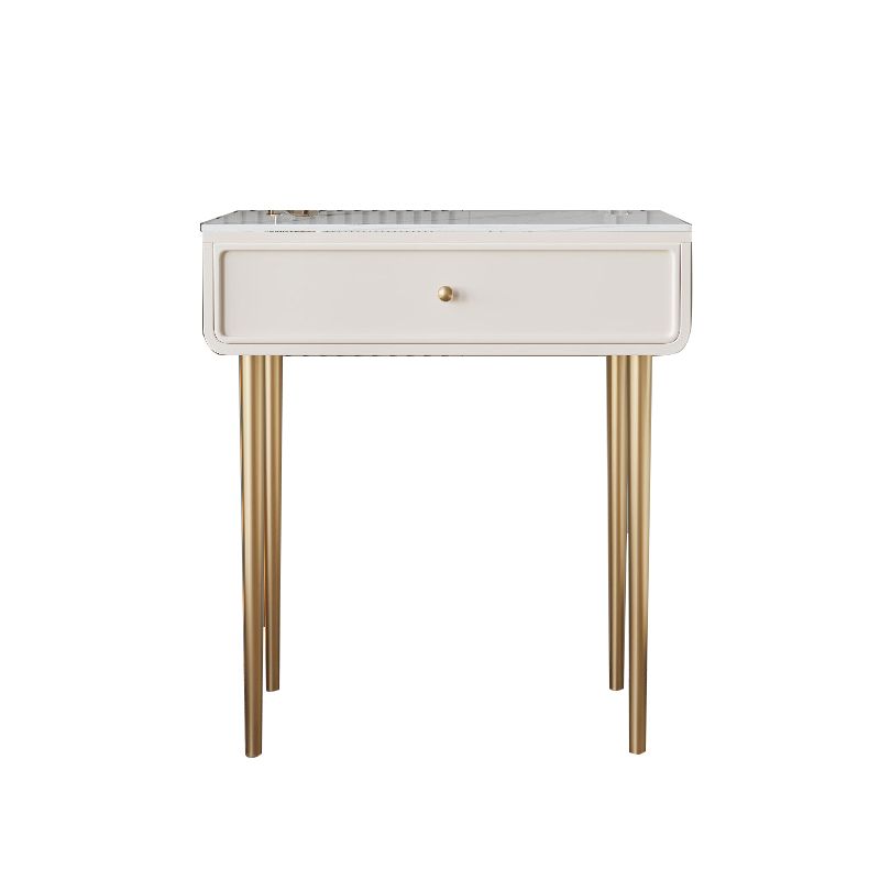 Luxurious Vanity Makeup Dressing Table Solid Wood Dresser with Metal Legs