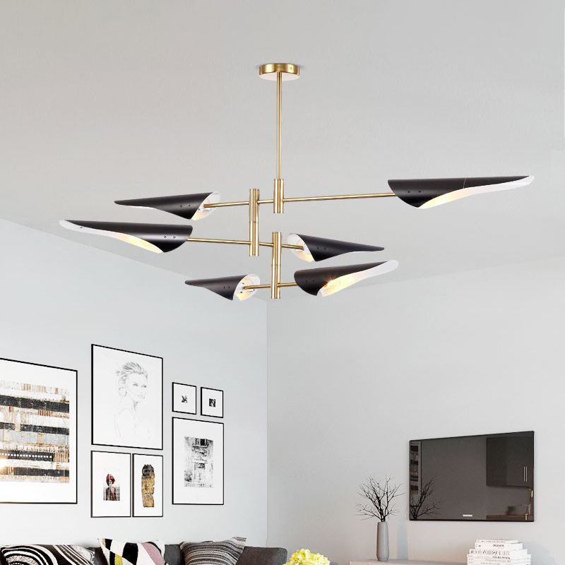 Illuminazione del lampadario Quill Modernista Metal Living Soggio