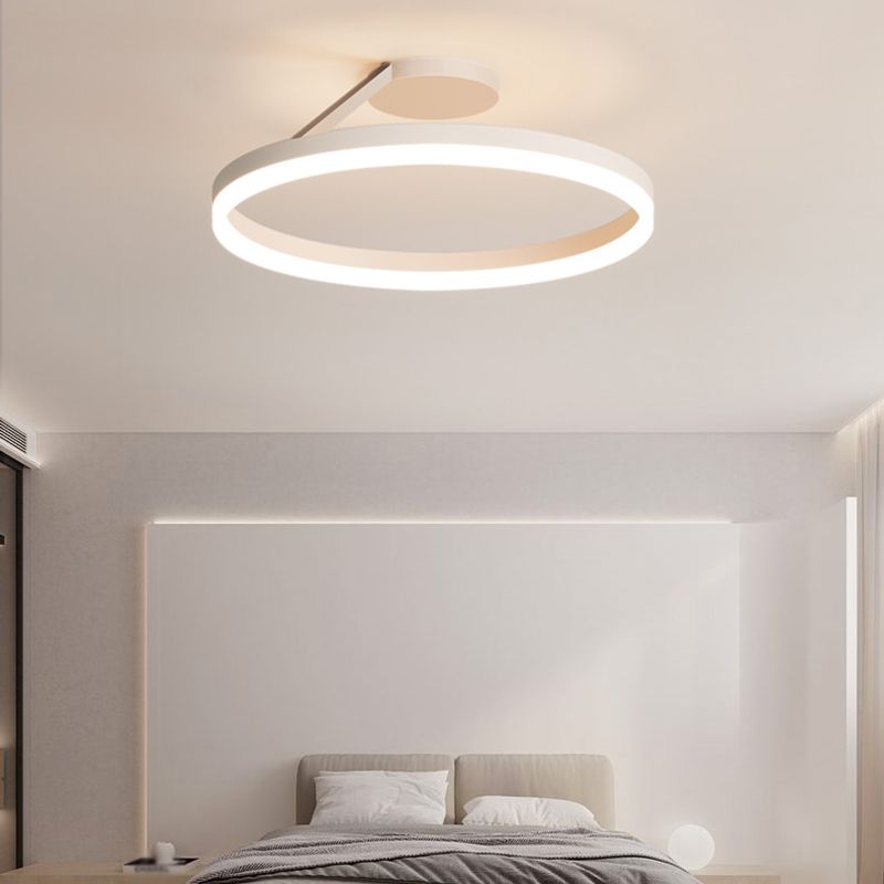 Contemporary Circular Flush Light Fixture Metal 1 Light Flush Mount Ceiling Light