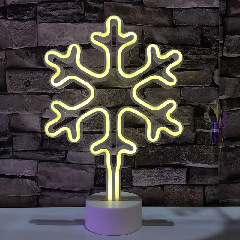 Lampada da comodino a LED in stile moderno a flusso di neve fiocchi di neve.