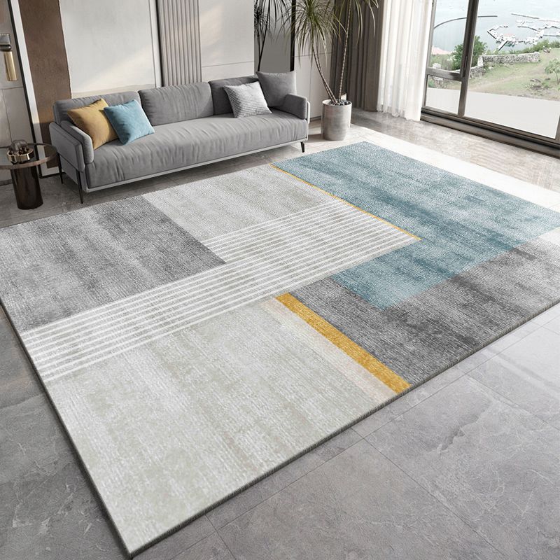 Luxury Carpet Funky Contrast Panel Area Rug Washable Polyester Stain Resistant Carpet for Home Decor