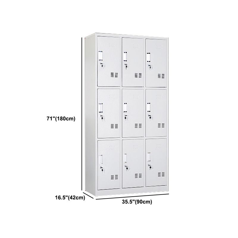 Gray Cabinet with Metal Door Modern Hinged Door Storage Cabinet for Home