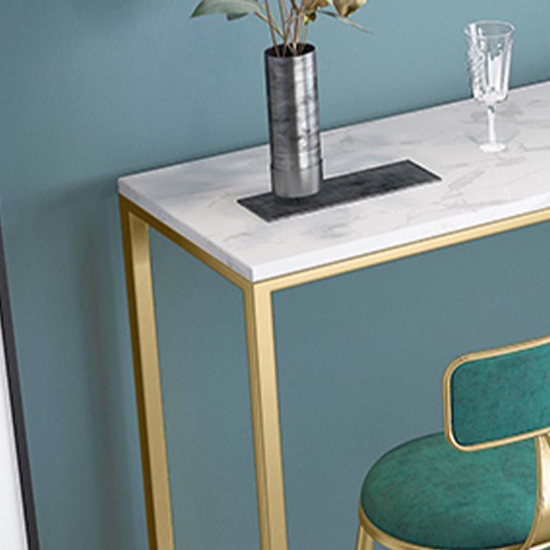 Marble Indoor Trestle Hall/Pub Table Contemporary Bistro Bar Table in White