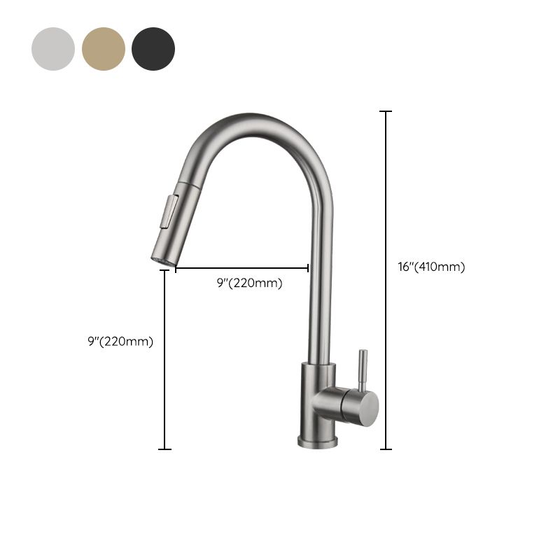 Traditional Pull down Kitchen Faucet Single Handle Faucet with Pull out Sprayer