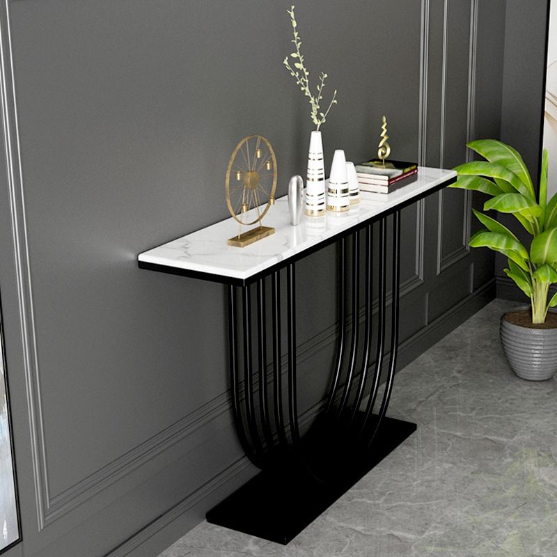 Glam Marble Console Table Rectangle Console Accent Table for Hall