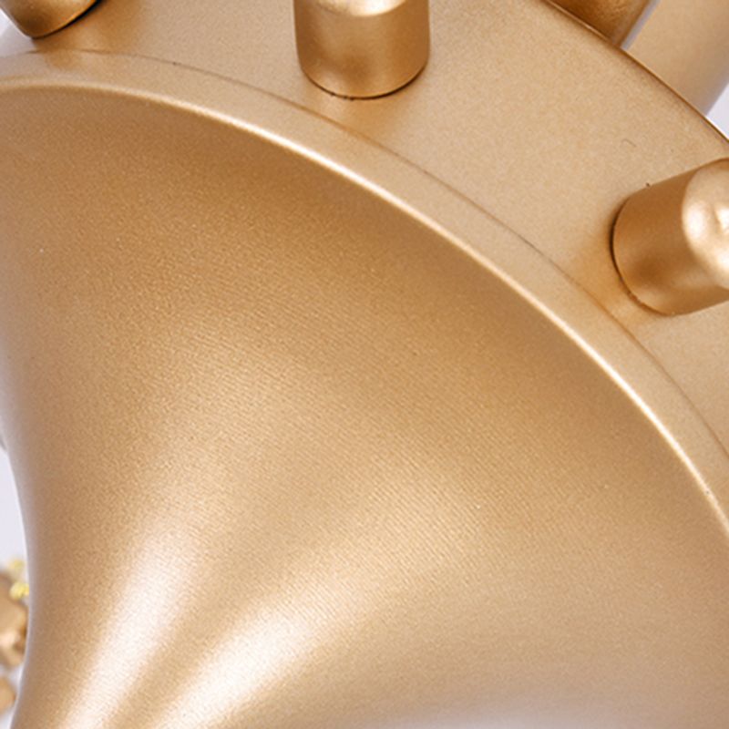 Unique Shape Crystal Flush Light Modern Style Multi Lights Flush Mount Fixture in Brass