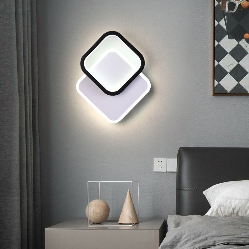 Luce murale a forma geometrica minimalista Luce a LED SCONCE LED in bianco nero in bianco