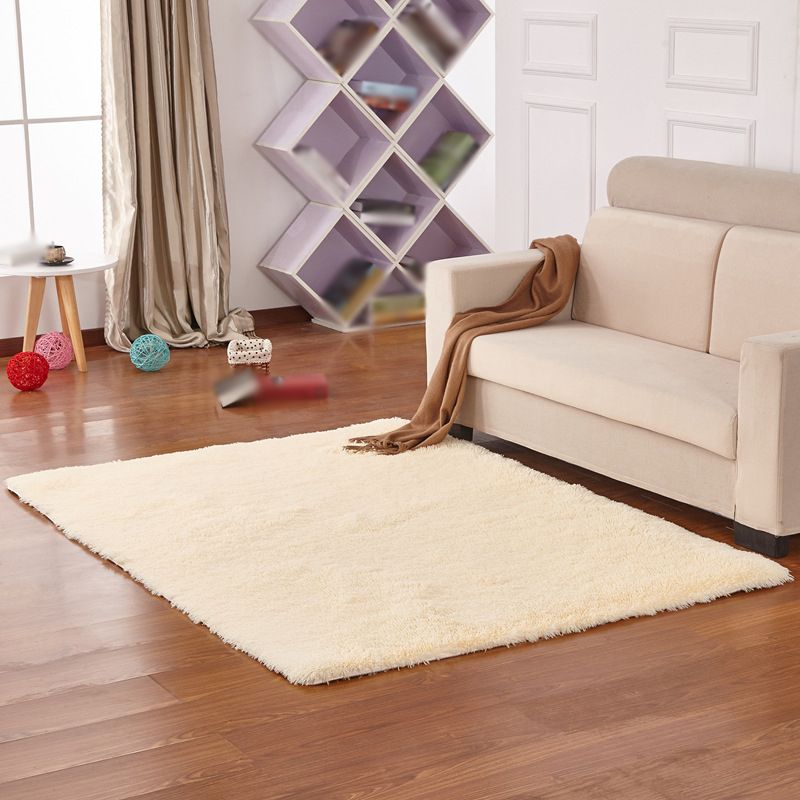 Grey Area Carpet Polyester Solid Color Rug Stain Resistant Indoor Rug for Home Decoration