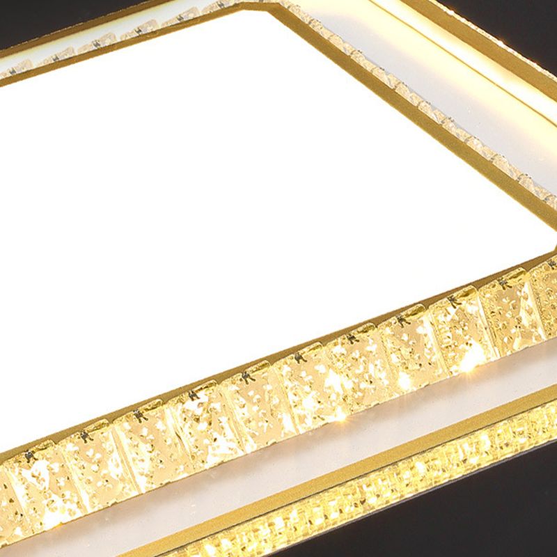 Contemporary Crystal Ceiling Light Multi-Layer LED Flush Mount Light for Living Room