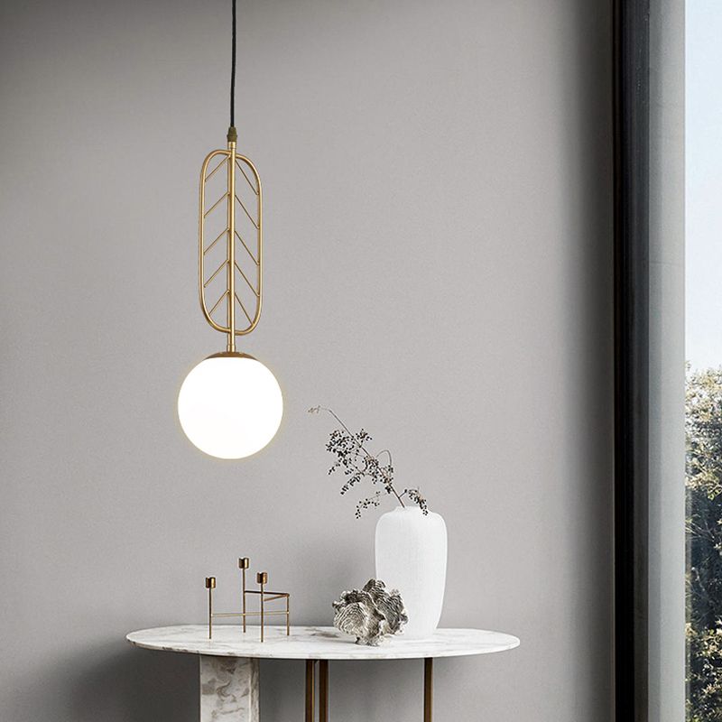 Spherical Restaurant Pendant Lighting Glass 1-Light Modern Style Hanging Light Fixture