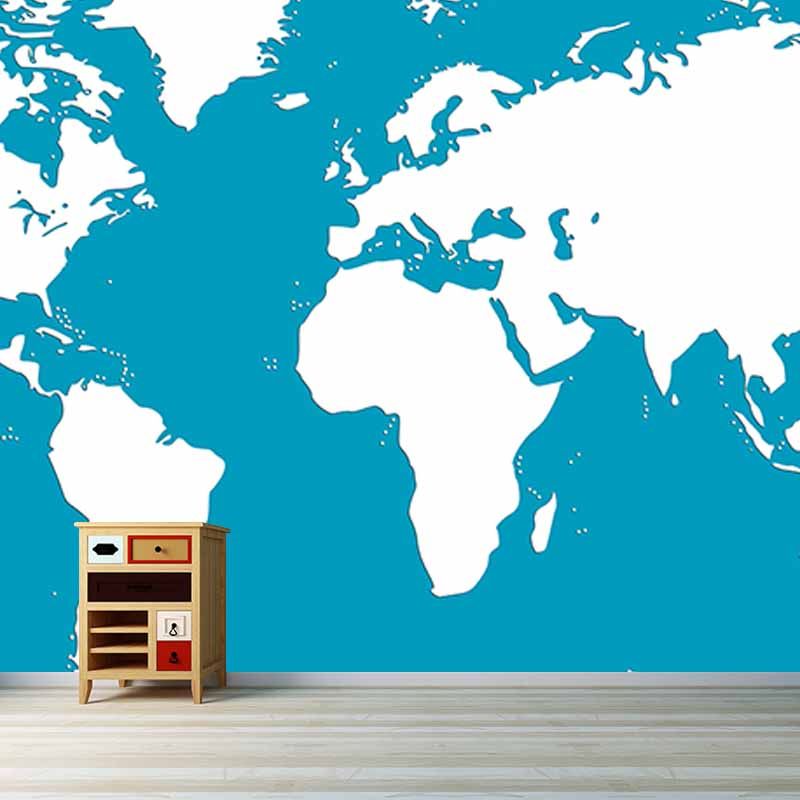 Map Photography Mural Wallpaper Decorative Bedroom Wall Mural