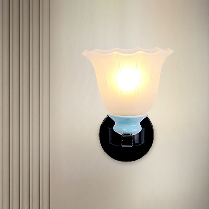 Lampada da parete in fioritura da 1/2-bulbina anticato Black Blaced Reste Bimato Apparecchio per soggiorno per soggiorno