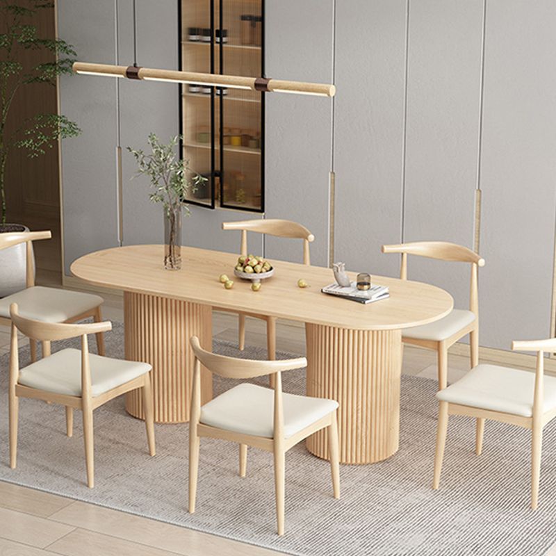 Contemporary Solid Wood Dining Table Oval Dining Table for Home Use