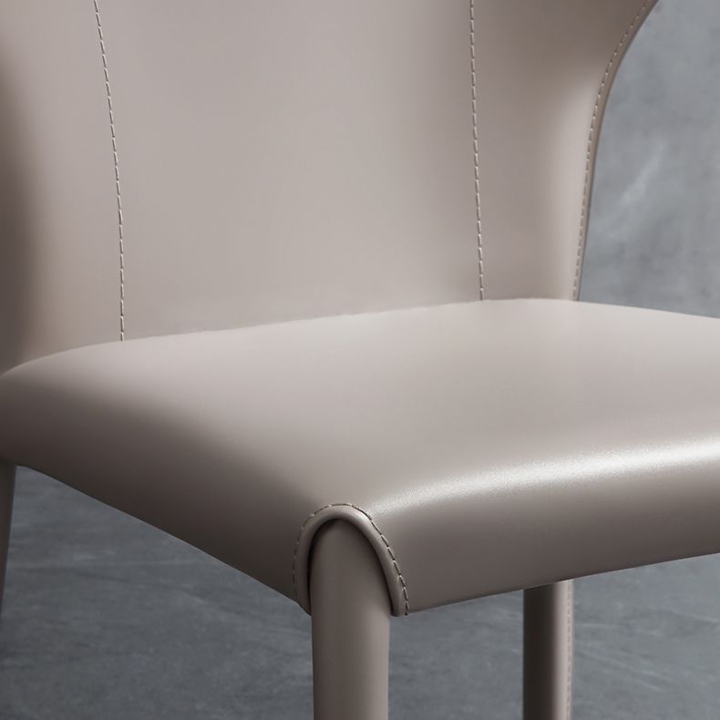 Moderne eigentijdse lederen eetkamerstoel Pure Color Wingback Side stoel