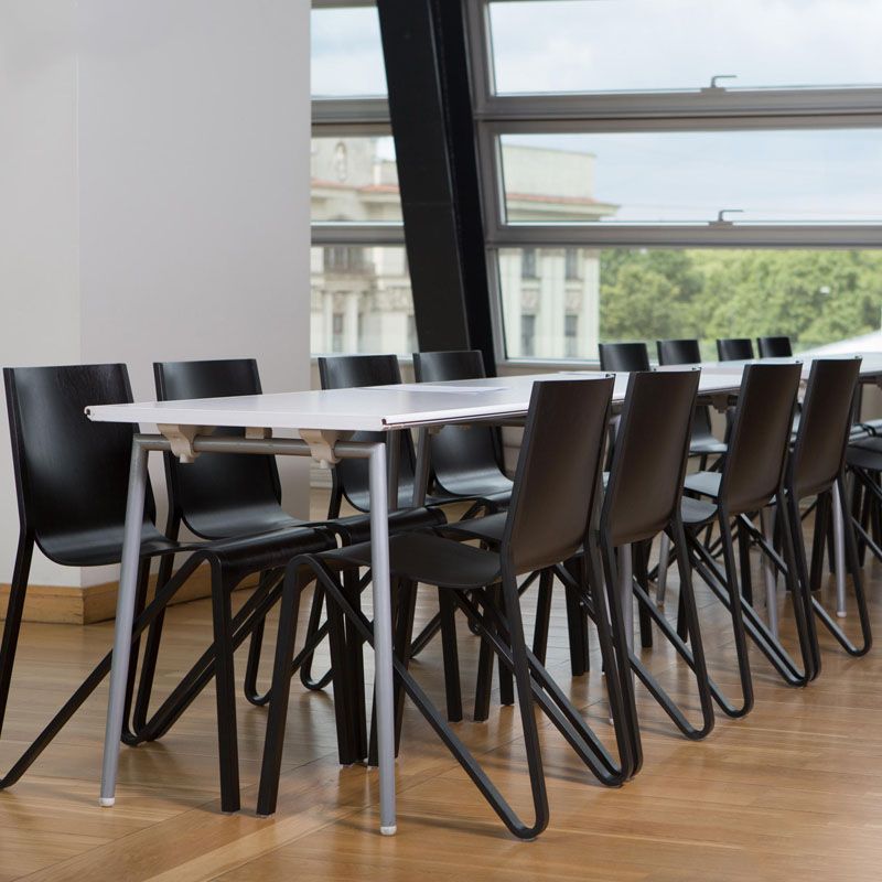 Contemporary Style Armless Chair Plastic Solid Back Side Dining Chair for Restaurant