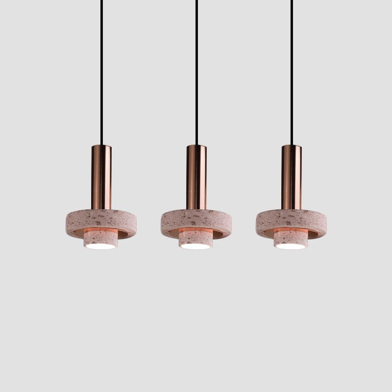 Luce cilindrica a sospensione cilindrica di pietra Light a 1 luce moderna di ciondolo commerciale a sospensione