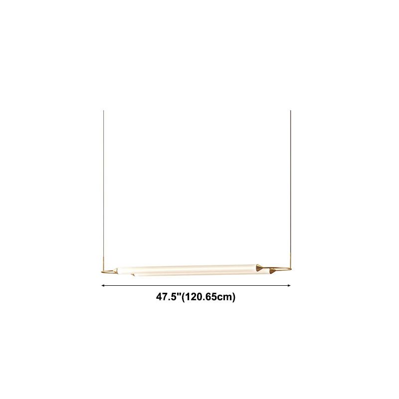 Acrylic 2-Light Island Light in Modern Simplicity Metal Linear LED Pendant Light in White
