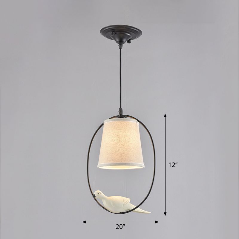 Tela de suspensión cónica iluminación clásica de comedor de un solo bomba Luz de techo