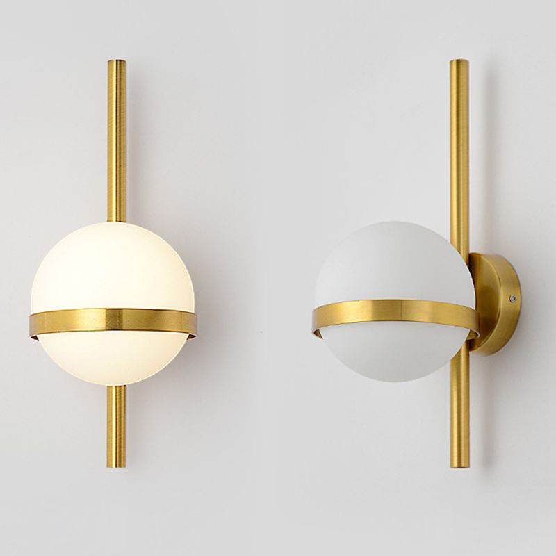 Noordse gecontracteerde postmodern sferisch 1 hoofd glasmateriaal witte wandlamp